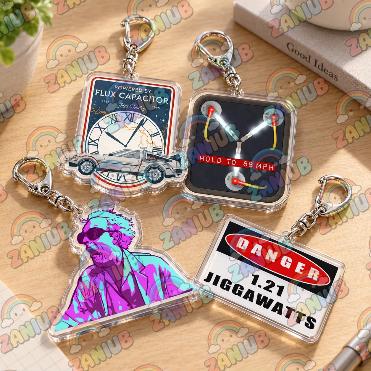 Travel Accessories Jewelry - Gantungan Kunci Delorean dengan Desain Retro