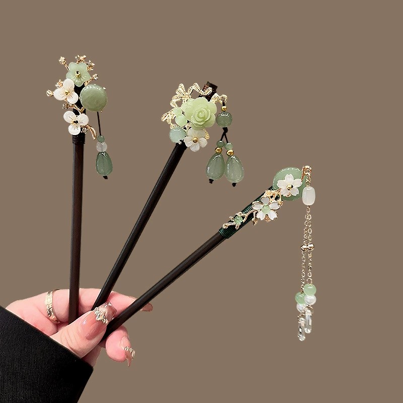 Travel Accessories Aesthetic - Jepit Rambut Kayu Antik Wanita Elegan,