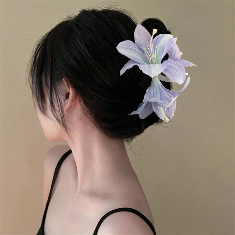 Jepit Rambut Bunga Lily Super  - Travel Accessories Aesthetic ulasan dan harga