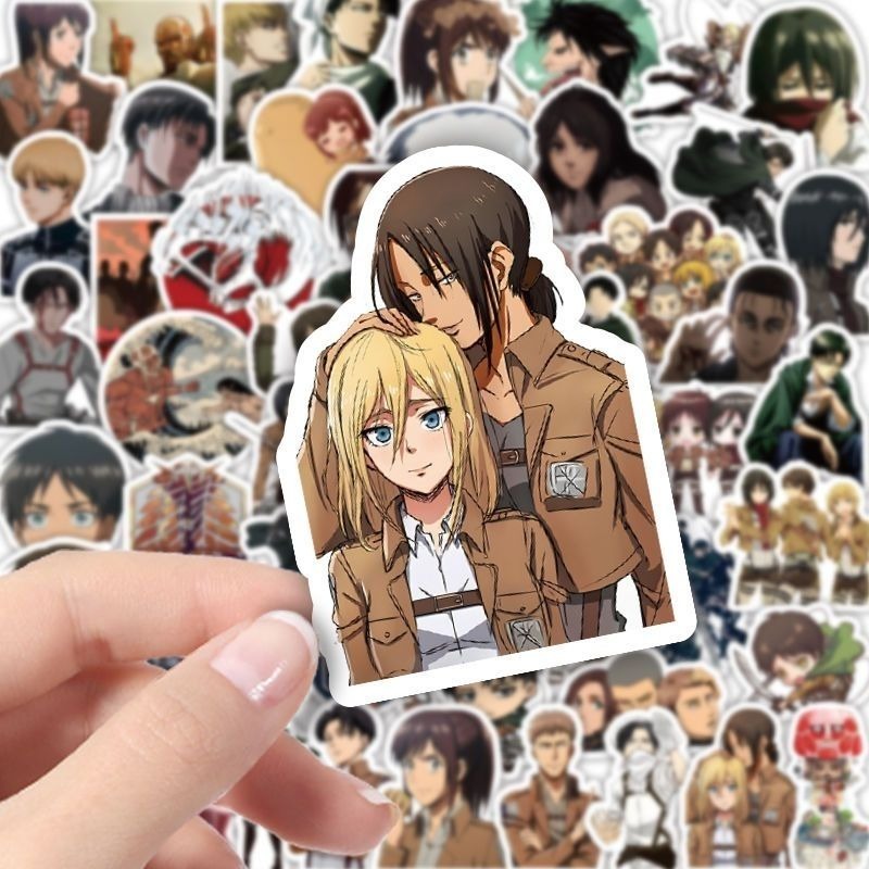 60 Buah Stiker Anime Attack On - Luggage Cover Protector ulasan dan harga