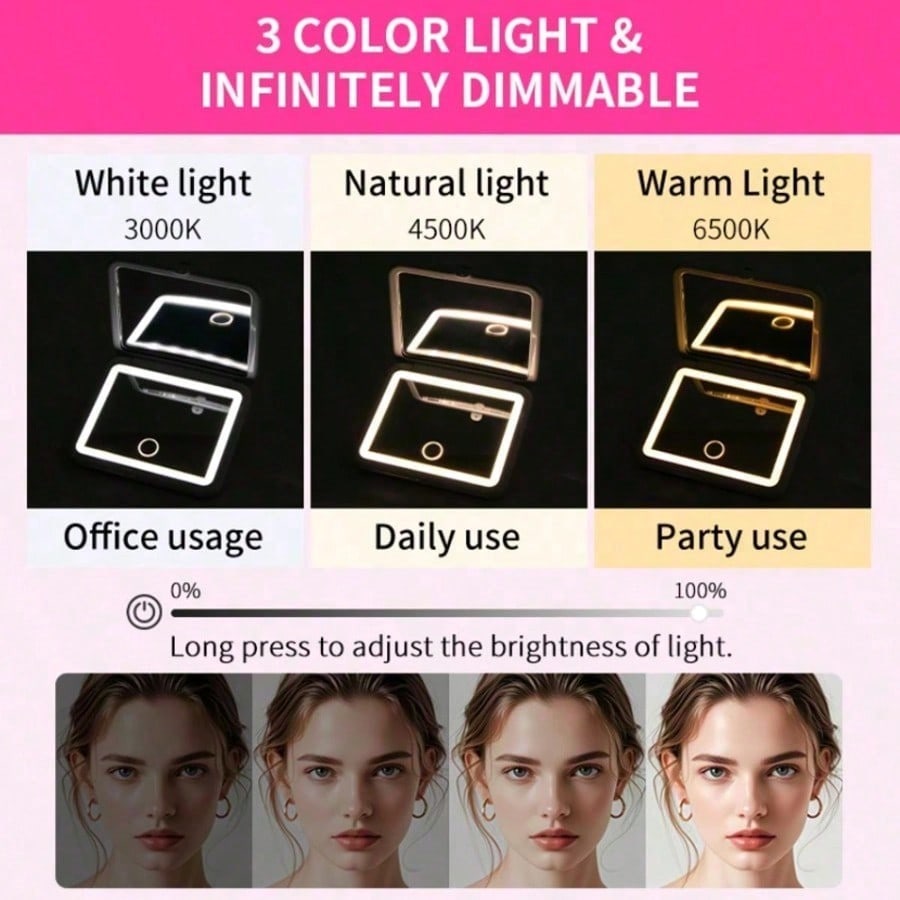 Cermin Rias LED dengan Layar S - Travel Accessories As Gifts ulasan dan harga