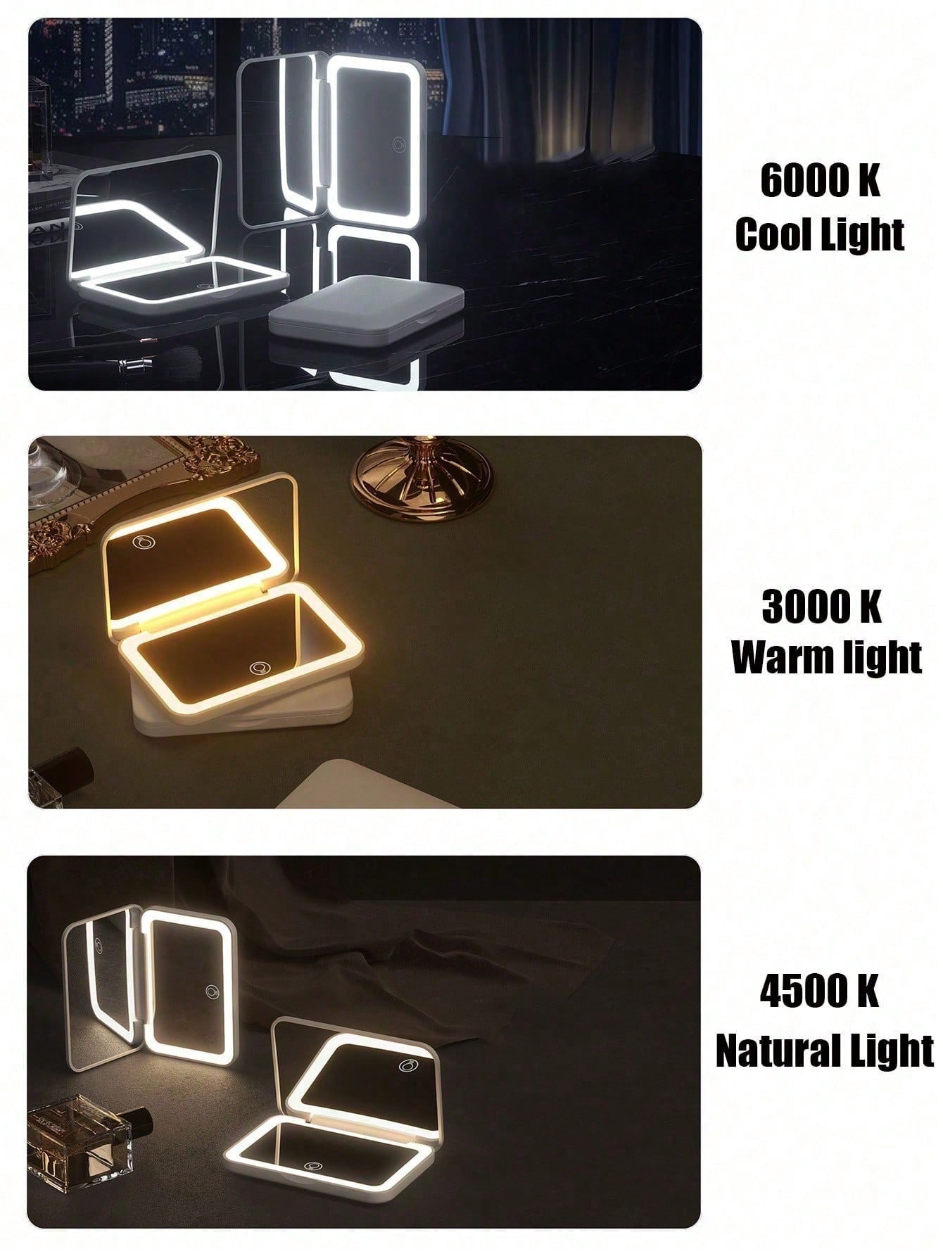 Cermin Rias LED dengan Layar S - Travel Accessories As Gifts ulasan dan harga